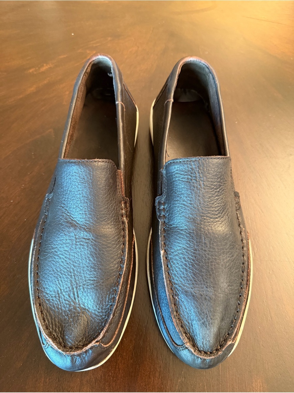 Cole Haan Men's Slip-On loafers Leather Casual Shoes Brown 9.5 - Picture 2 of 6